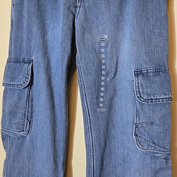 Vintage Old Navy 2003 Y2K Wide Leg Cargo Jeans Girls 14 New Old Stock Utility - Picture 5 of 12